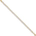 W & Yellow Gold Oval Hollow Link Bracelet