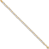 W & Yellow Gold Oval Hollow Link Bracelet