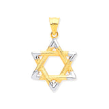 W & Yellow Gold Star Of David Pendant
