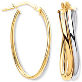 W & Yellow Gold Wavy Flat Hollowtube Earrings