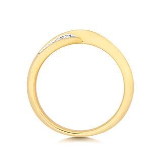 9K White Gold 0.16ct Diamond Crossover Twist Eternity Ring