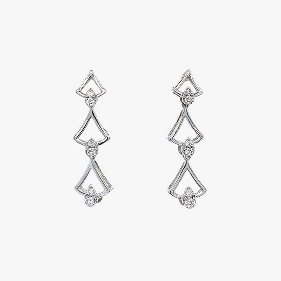 Diamond tiered drop earrings