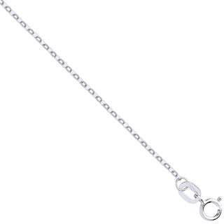 White Gold 0.9mm Diamond Cut Trace Chain