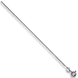 White Gold 1.1mm Traditional Classic Curb Chain 16
