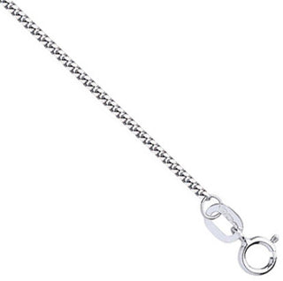 White Gold 1.2mm Traditional Classic Curb Chain