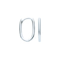 White Gold 10mm Plain Hinged Oval Hoop Huggies