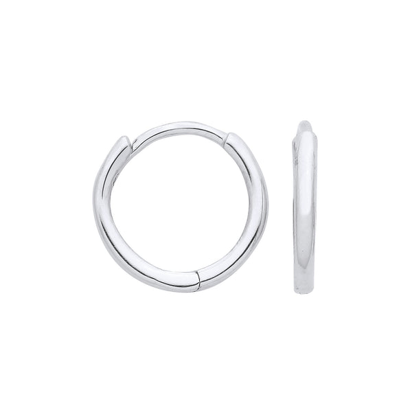 White Gold 10mm Plain Hinged Sleepers