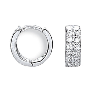 White Gold 12mm CZ Huggies
