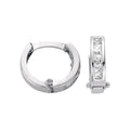 White Gold 12mm Princess Cut CZ Hinged Huggies