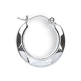 White Gold 14mm Hammered Round Huggies