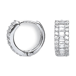 White Gold 15mm CZ Huggies