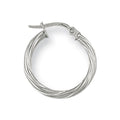White Gold 19mm Twisted Hoop Earrings