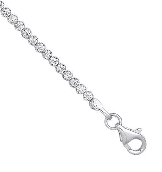 White Gold 2.1mm Round CZ Ladies Tennis Bracelet