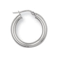 White Gold 20mm Round Tube Hoop Earrings