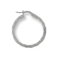 White Gold 25mm Twisted Hoop Earrings 1.4g