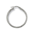 White Gold 29mm Twisted Hoop Earrings