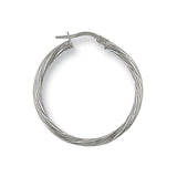 White Gold 29mm Twisted Hoop Earrings