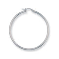 White Gold 40mm Round Tube Hoop Earrings