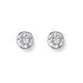 White Gold 6mm Rubover Set CZ Studs