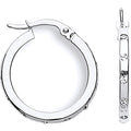 White Gold CZ 19mm Hoop Earrings