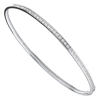 White Gold CZ 3mm Bangle