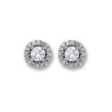 White Gold CZ 7mm Cluster Stud