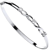 White Gold CZ Bangle