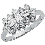White Gold CZ Boat Ring 3.2g