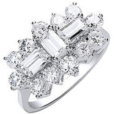 White Gold CZ Boat Ring 4g