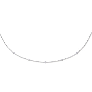 White Gold CZ By The Yard CZ Bracelet & Necklace (07", 18" & 36")