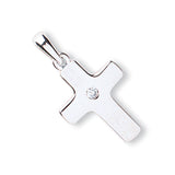 White Gold CZ Cross