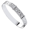 White Gold D/c Expandable Baby Bangle