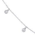 White Gold Dangling CZ Diamond By The Yard 17"necklace/07" Bracelet
