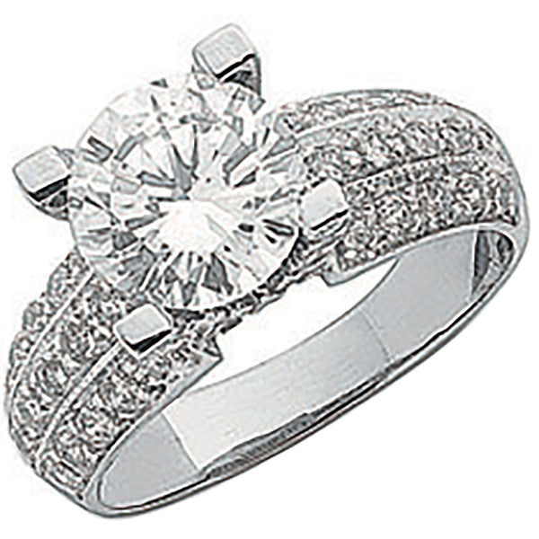 White Gold Fancy CZ Ring 5.3g