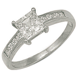 White Gold Fancy CZ Ring K
