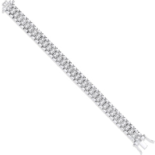 White Gold Fancy Link CZ Child/ladies Bracelet