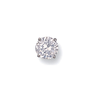 White Gold Gents Claw Set 6mm CZ Man Stud