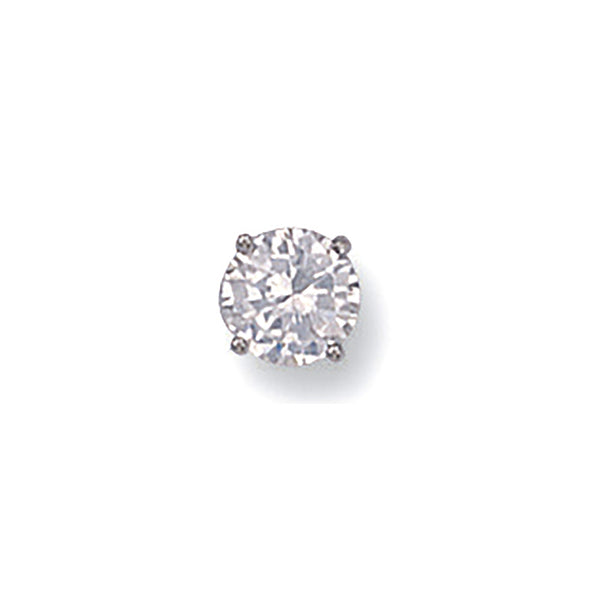 White Gold Gents Claw Set 6mm CZ Man Stud