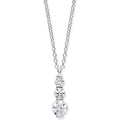 White Gold Graduated CZ Drop Pendant On 18" Chain
