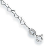 White Gold Heart Shaped Anklet
