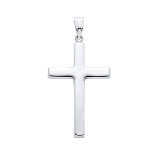 White Gold Hollow Cross