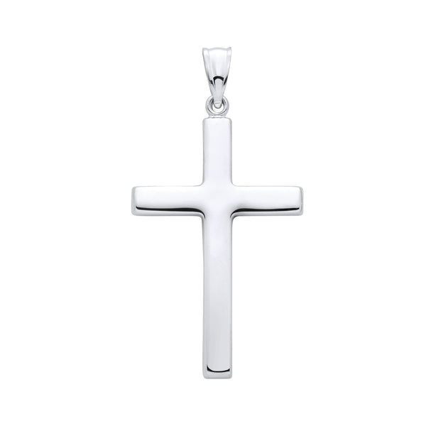 White Gold Hollow Cross