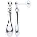 White Gold Hollow Drop Earrings
