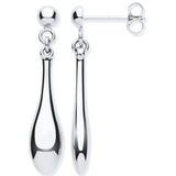 White Gold Hollow Drop Earrings