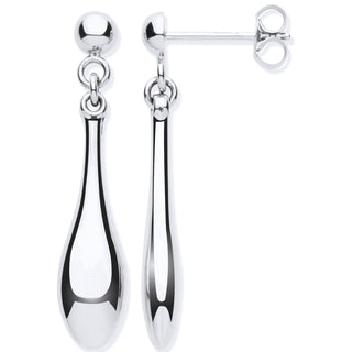 White Gold Hollow Drop Earrings
