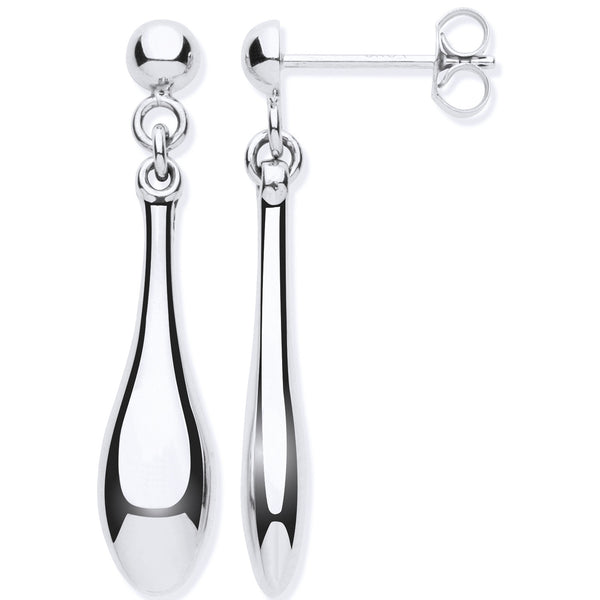 White Gold Hollow Drop Earrings