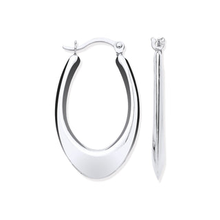 White Gold Hollow Plain Tube Earrings