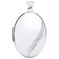 White Gold Oval Locket With Diamond (£550)
