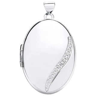White Gold Oval Locket With Diamond (£550)