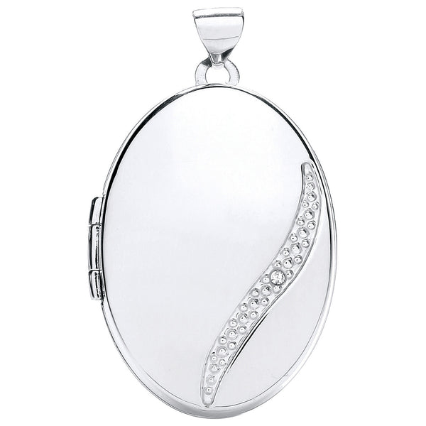 White Gold Oval Locket With Diamond (£550)